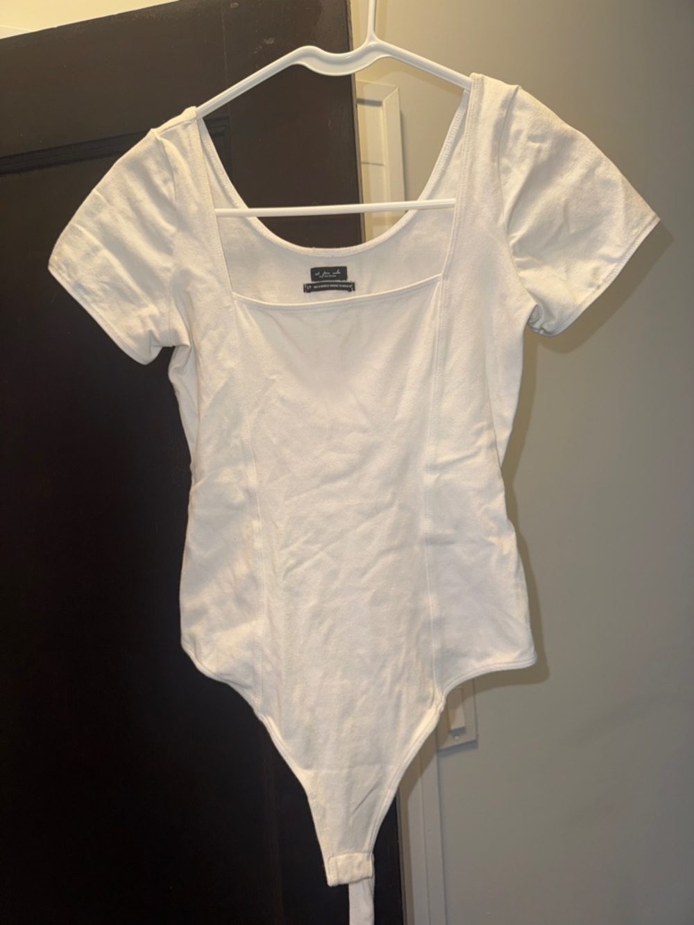Urban Outfitters White Scoop Neck Short Sleeve Bodysuit